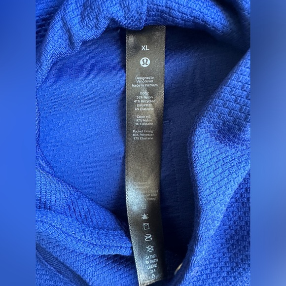 Like NEW Lululemon men’s hoodie relaxed fit‎ training hoodie XL Blue - Picture 7 of 11